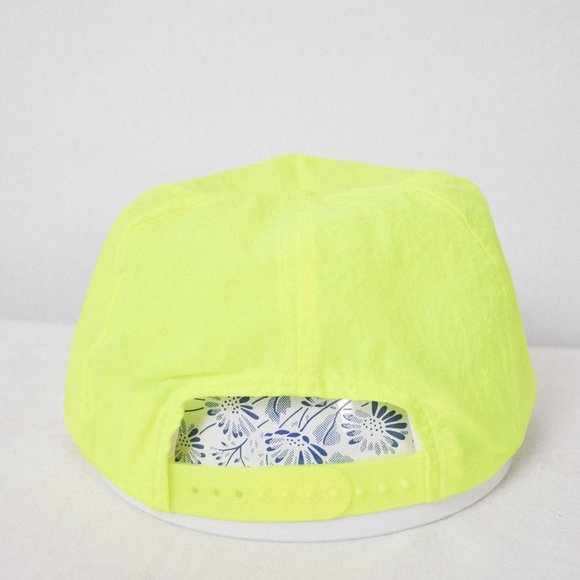 Vintage Neon Green Nylon Snapback Hat - Picture 3 of 5